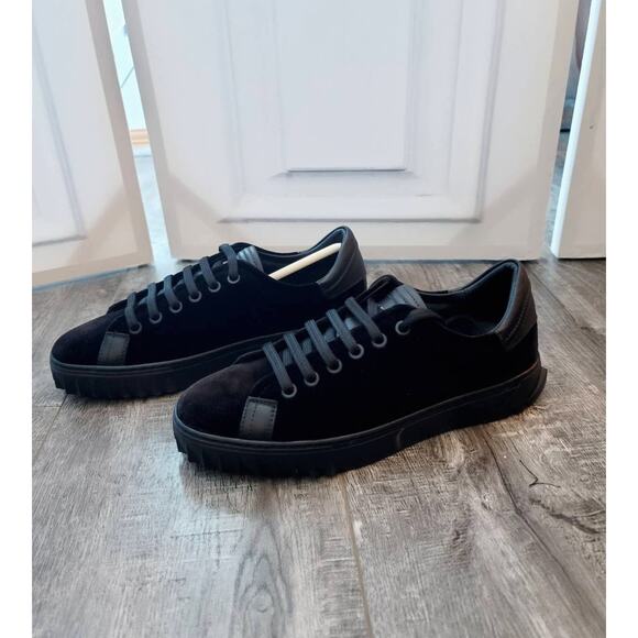 Salvatore Ferragamo Shoes - NEW Salvatore Ferragamo Black Velvet Sneakers - Size 6.5